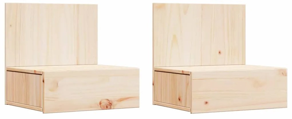 Mesa de Cabeceira Montada na Parede com gaveta 2 pcs Castanho