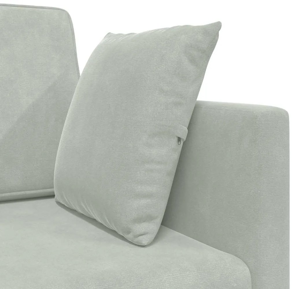 Sofá Cama de Chão 2-em-1 Cinza Claro 213x144x60 cm Veludo