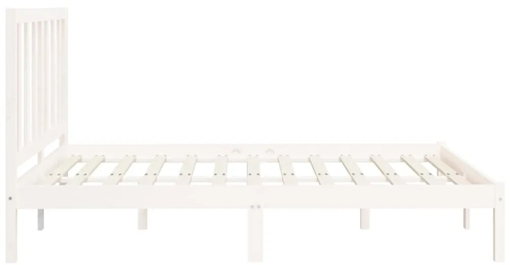 Estrutura de cama 120x200 cm madeira maciça branco