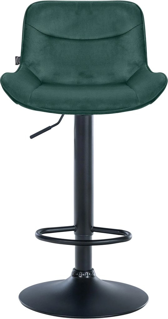 Banco alto em veludo com estrutura preta 85-106 x 49 x 51 cm verde