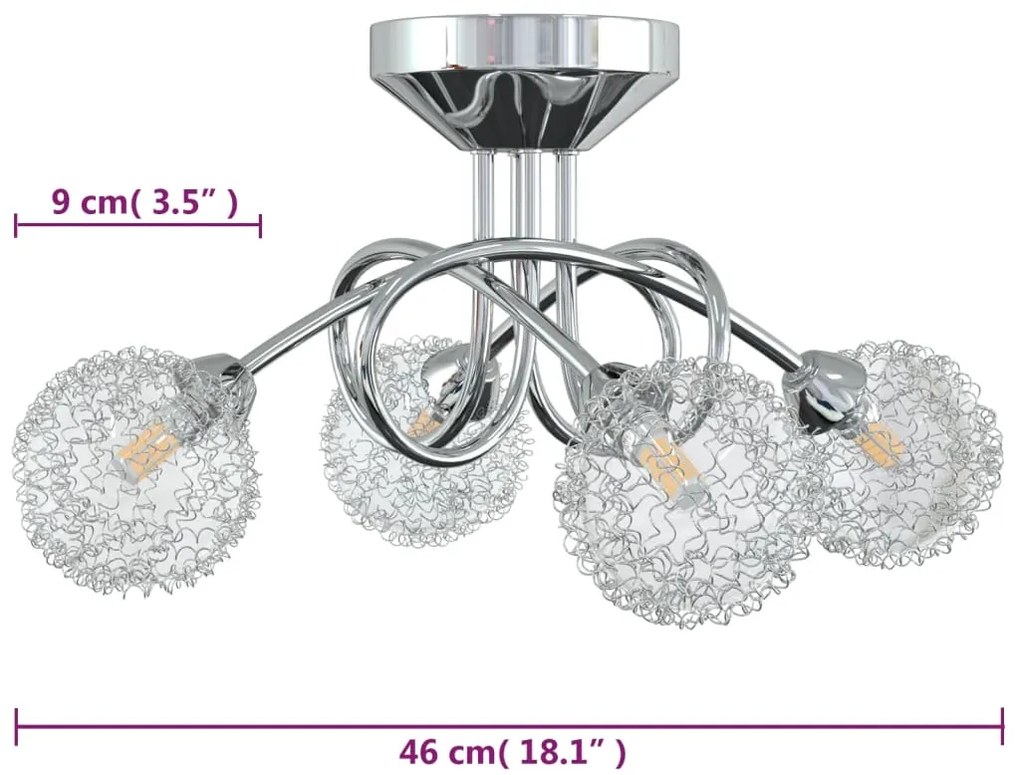 Candeeiro de teto abajures malha arame para 4 lâmpadas LED G9