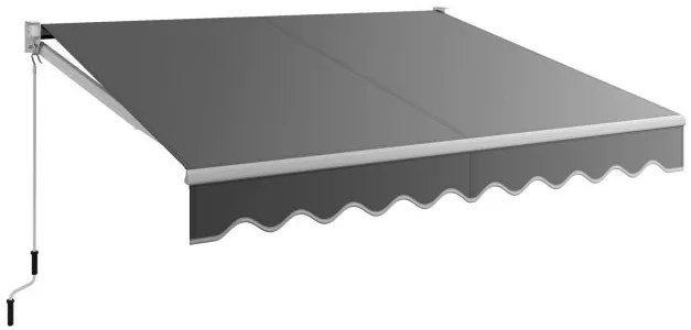 Toldo de braço articulado 3 x 2,5 m, toldo de sol, toldo de varanda, toldo de pátio, toldo de grampo com material resistente a UV e água, verde