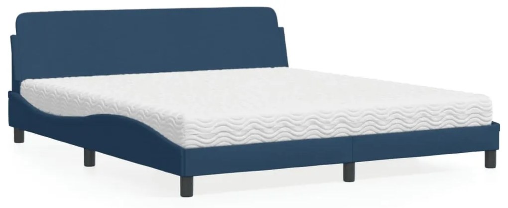 Cama com colchão 180x200 cm tecido azul