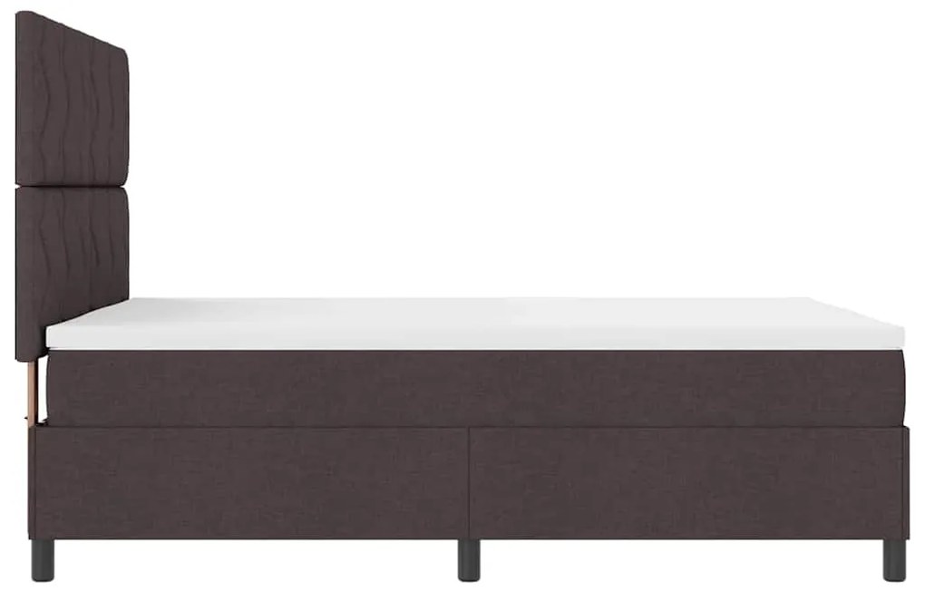 Cama Box com Colchão e LED Castanho Escuro, 160 x 200 cm, Tecido