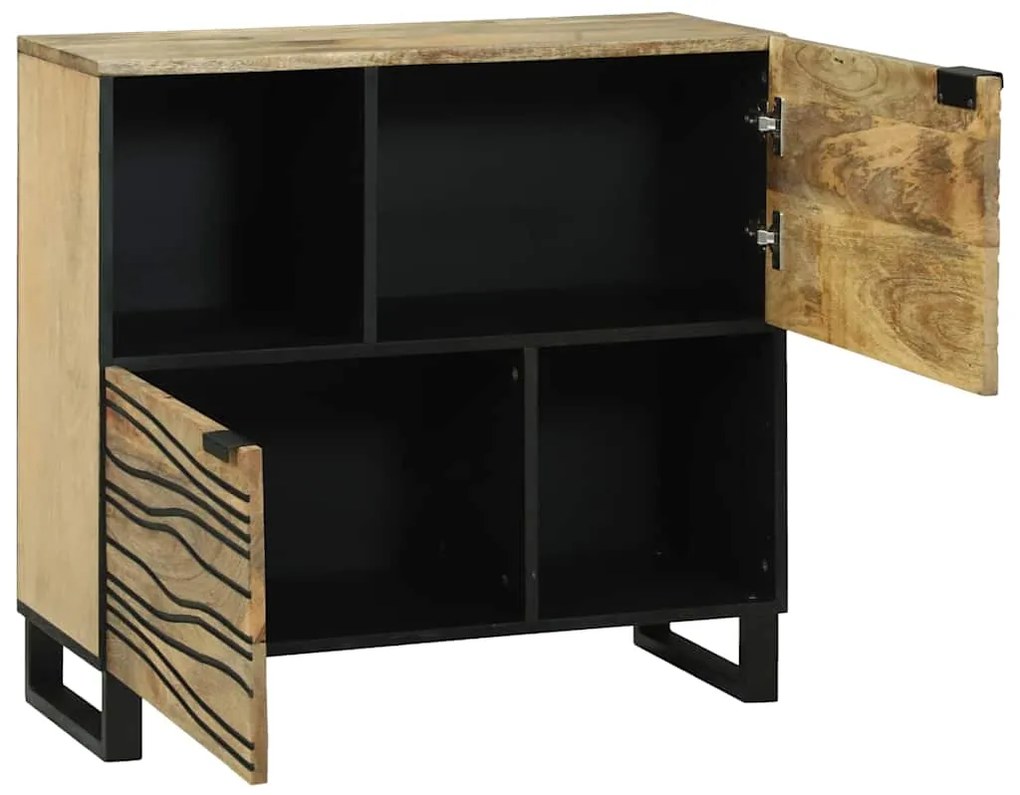 Buffet – 80x33.5x75 cm, Feito de Madeira Sólida de Mogno