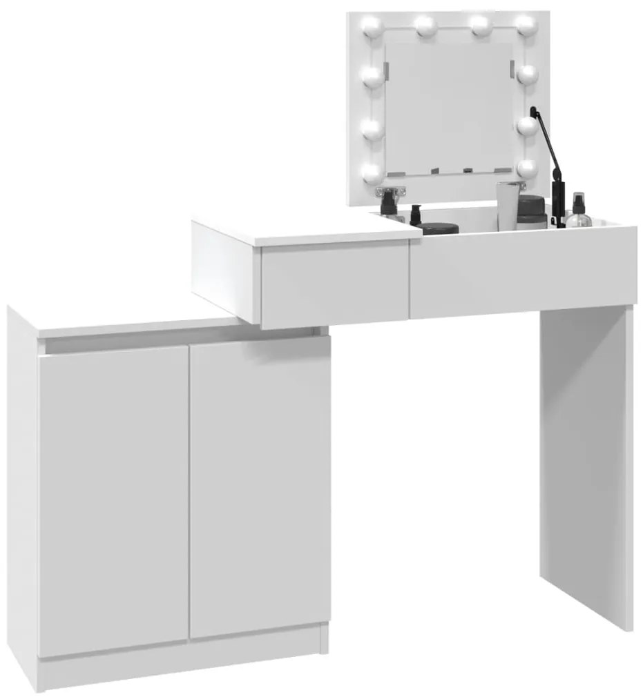 Toucador com LED 115x37x110,5 cm branco
