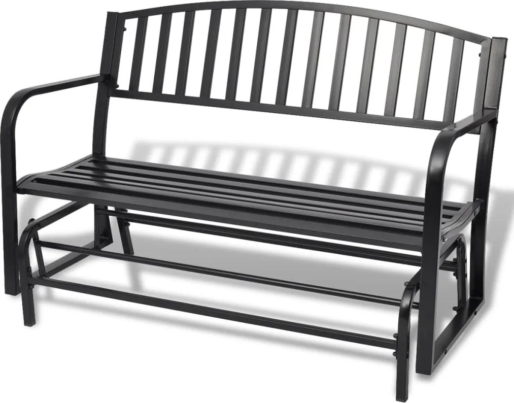 vidaXL Banco de baloiçar aço preto