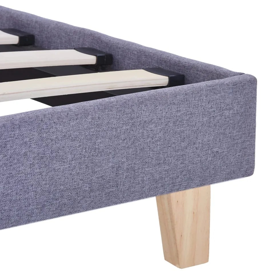 Estrutura de cama em tecido 90x200 cm cinzento-claro