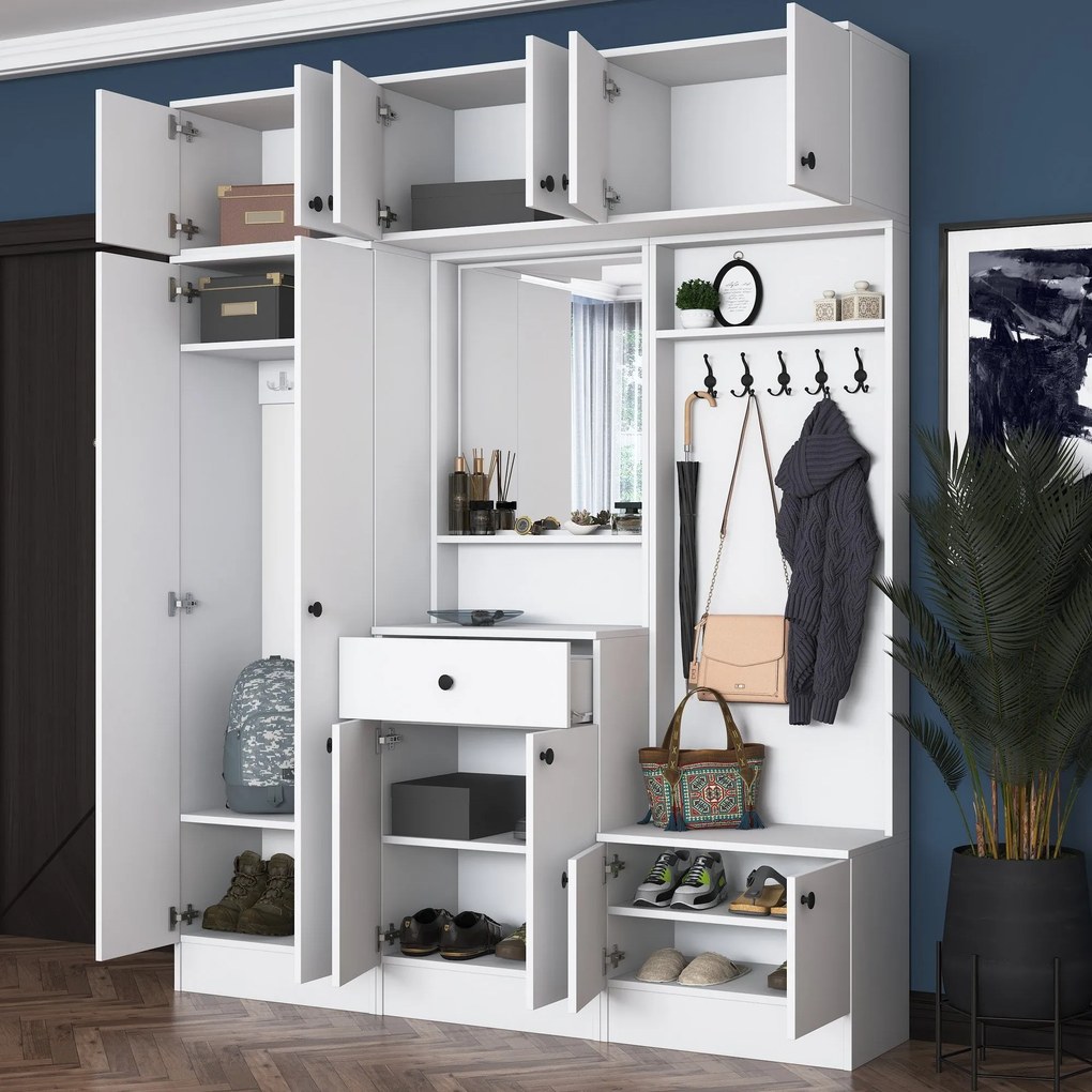 Hall Stand EA108 – Branco – 179,6 x 226,4 x 35,5 cm