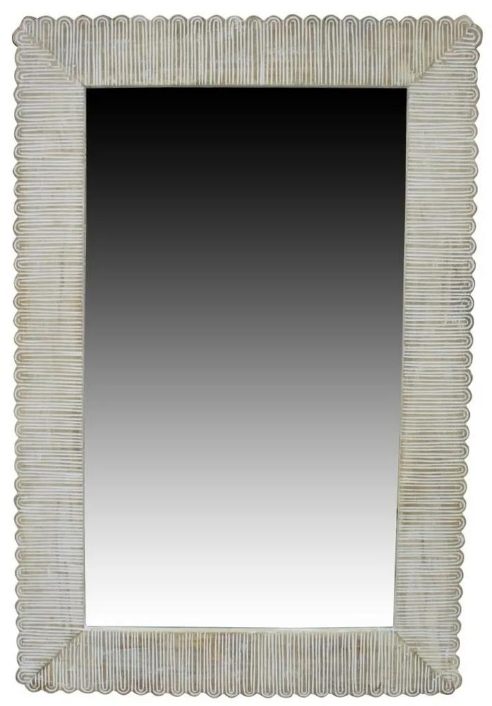 Espelho de Parede Dkd Home Decor Cristal Natural Colonial Madeira de Mangueira Decapé (63,5 X 3 X 94 cm)