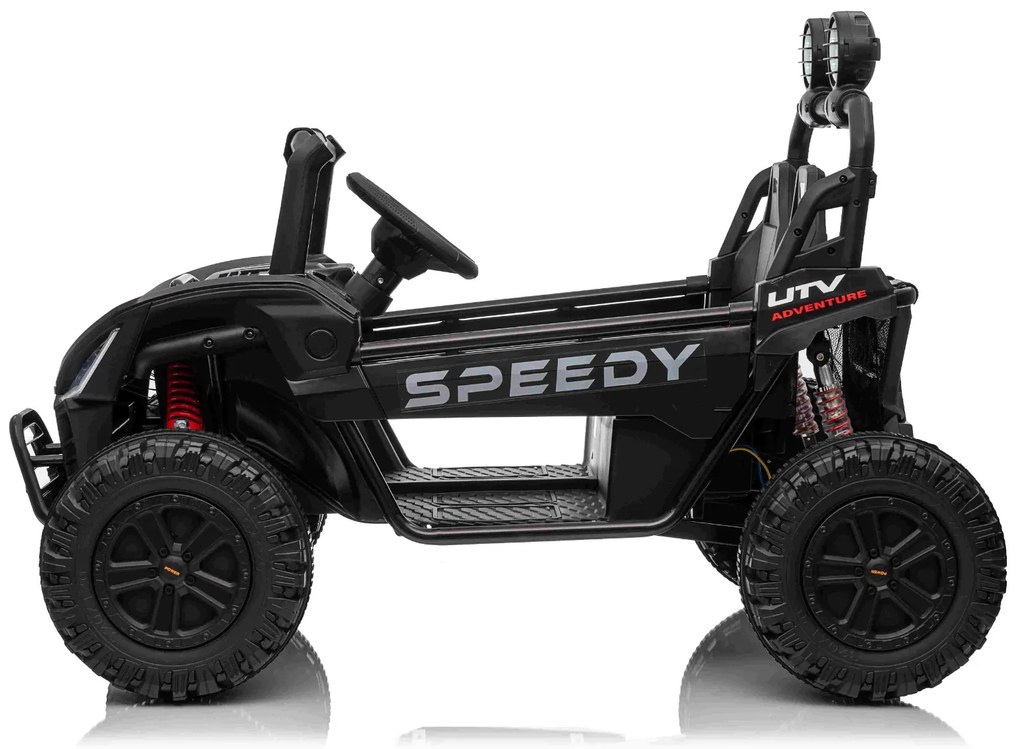 Jipe elétrico para crianças T-REX Ride 4x4, 2 Lugares, 24V, leitor MP3, bateria de lítio, Rodas EVA, controlo remoto, luzes LED Preto
