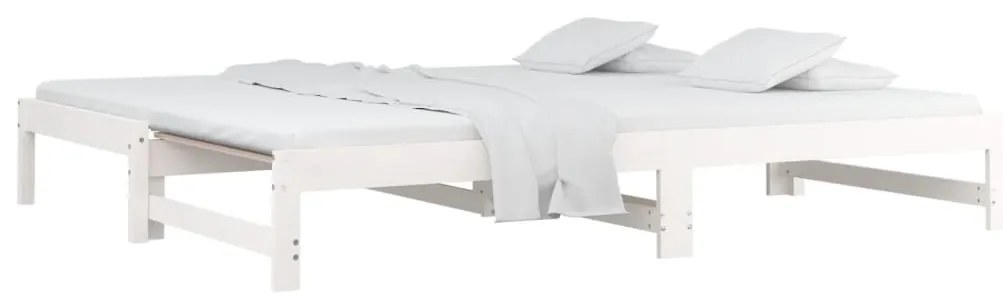 Estrutura sofá-cama de puxar 2x(90x190) cm pinho maciço branco
