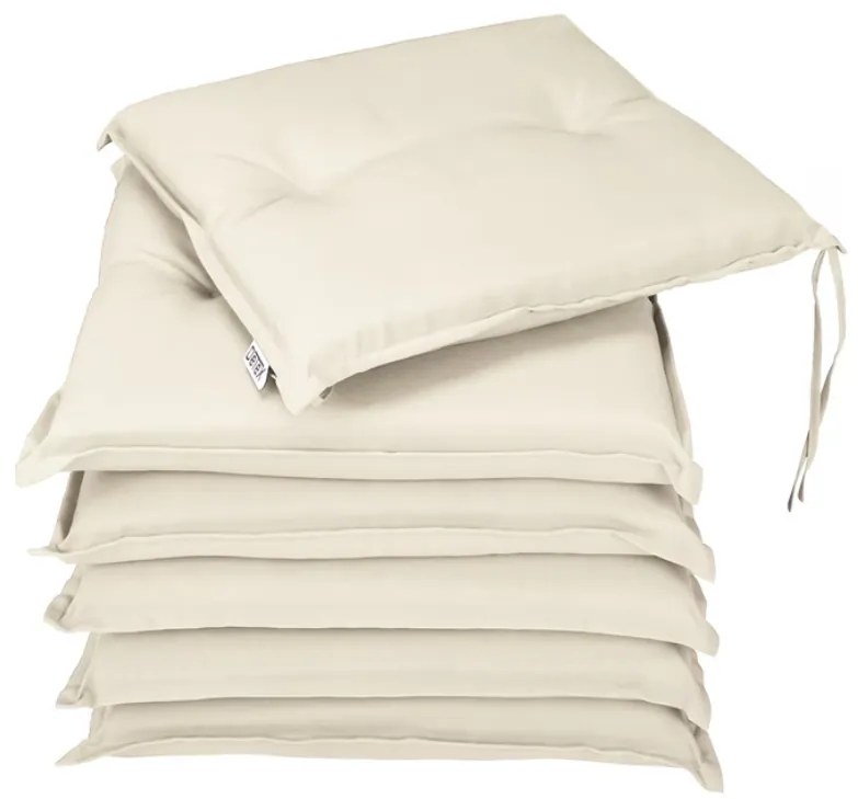 Conjunto de 6 almofadas para assento Boston 47 x 42 x 6 cm Creme