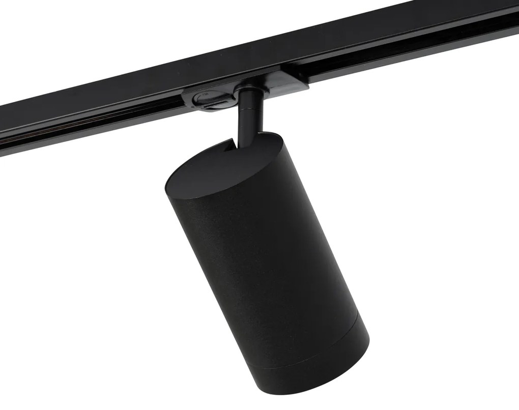 Sistema de iluminação de trilho moderno com 5 focos preto 1-fase GU10 70mm - Iconic Jeana Luxe
