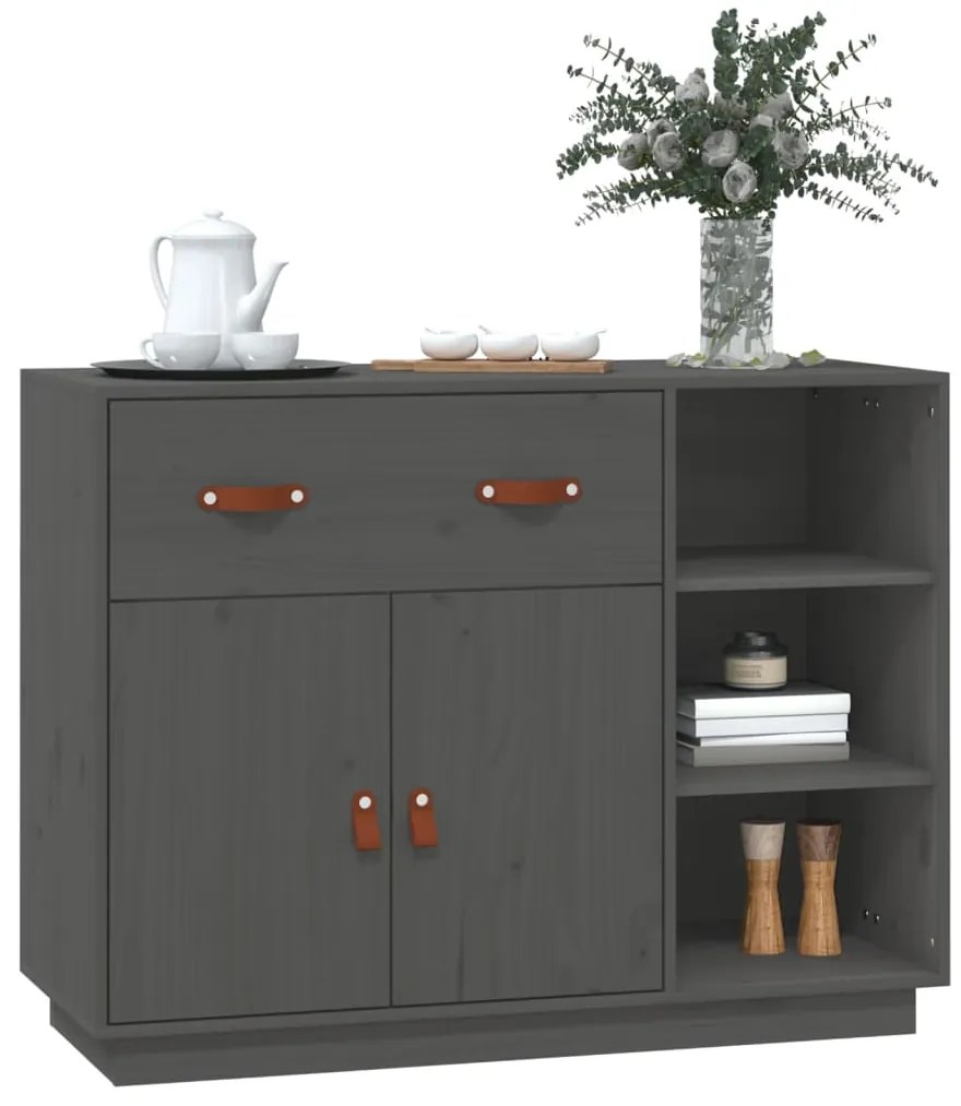 Mesa consola 98,5x40x75 cm madeira de pinho maciça cinza