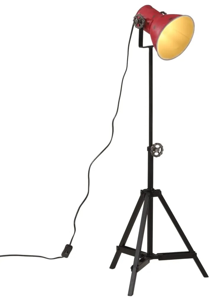 Candeeiro de pé 25 W 35x35x65/95 cm E27 vermelho desgastado