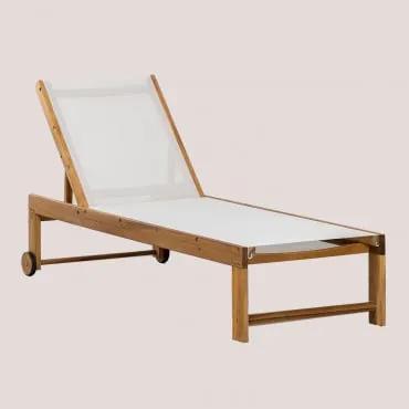 Espreguiçadeira em madeira reclinável Valerys Branco Quebrado - Sklum