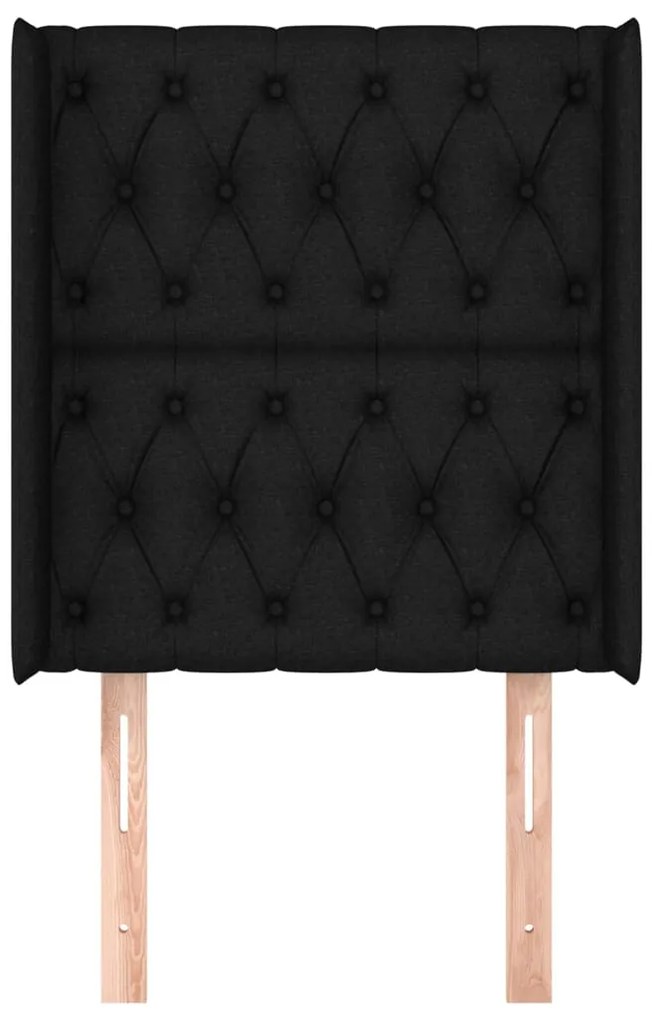 Cabeceira de cama c/ abas tecido 83x16x118/128 cm preto