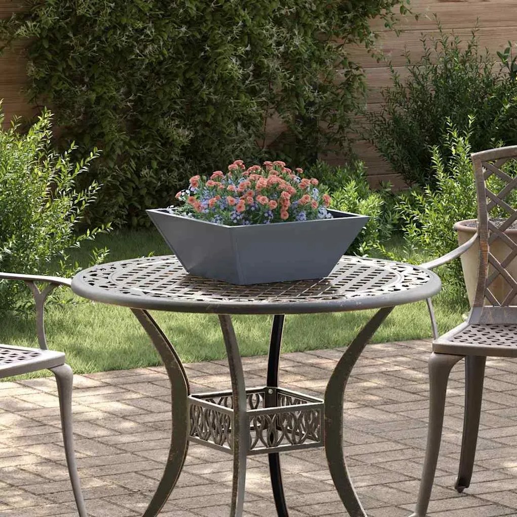 vidaXL Jardineiras de bowl 5 pcs antracite 40x40x15 cm em aço