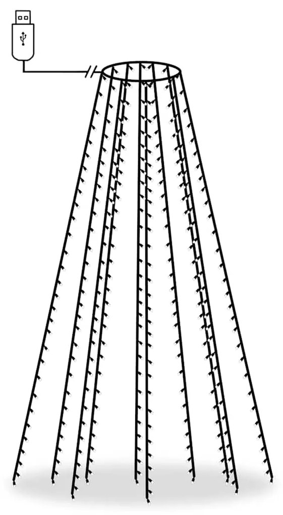 Cordão de luzes para árvore de Natal 300 luzes LED 300 cm
