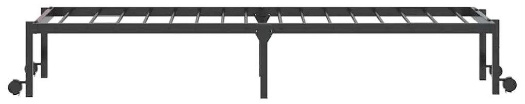 Estrutura de cama sem colchão Dobrável 80x200 cm aço preto