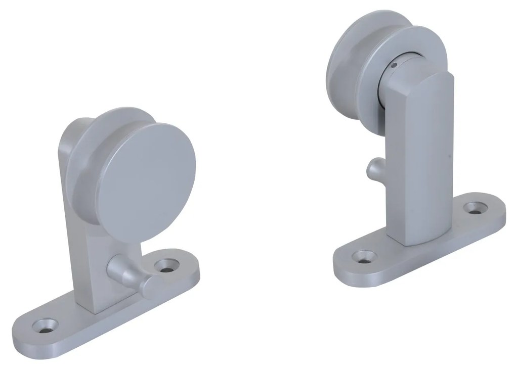 HOMCOM Kit de Instalação Porta-Alumínio Prateado 200 x 3,15 x 2,5 cm