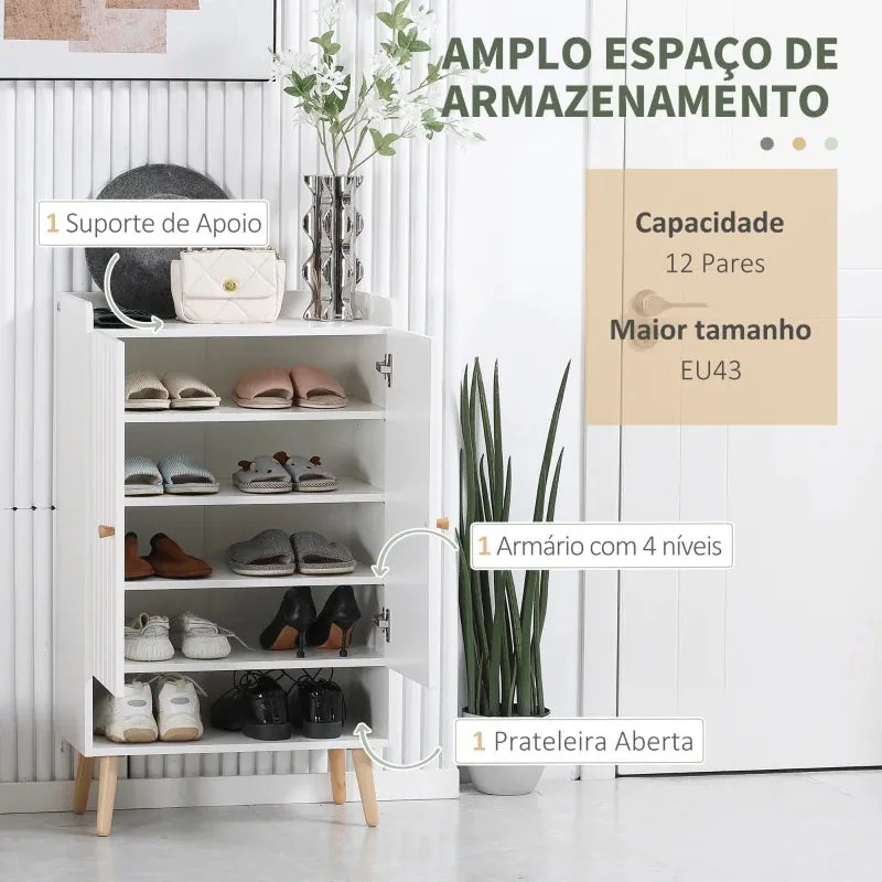 Sapateira Laurici com Prateleiras Ajustáveis - Design Nórdico