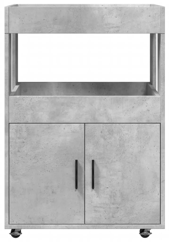 Carrinho de bar 60x39,5x89cm derivados de madeira cinza cimento