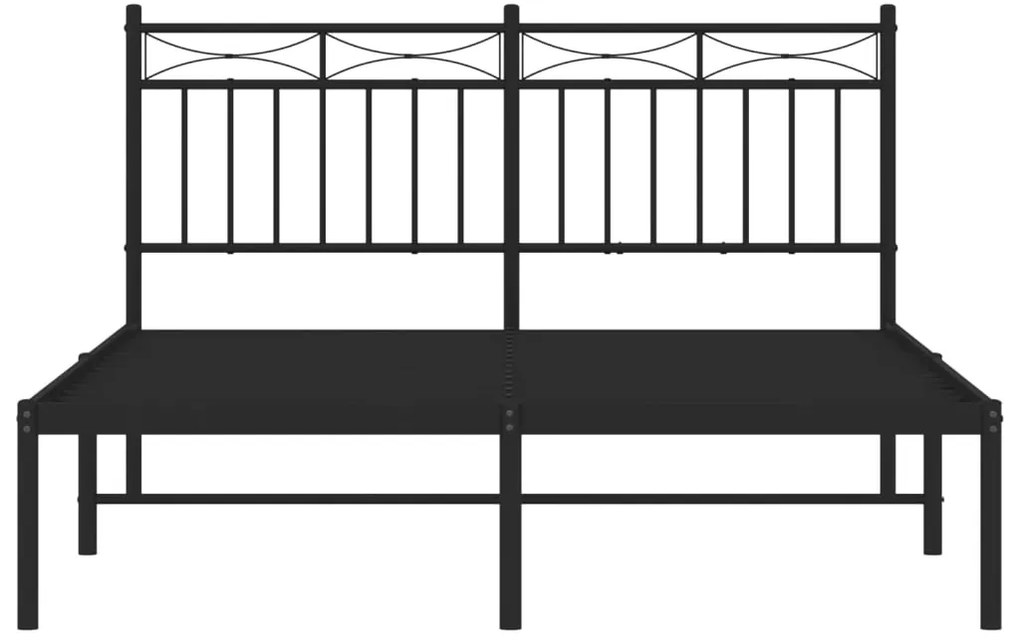Estrutura de cama com cabeceira 140x200 cm metal preto