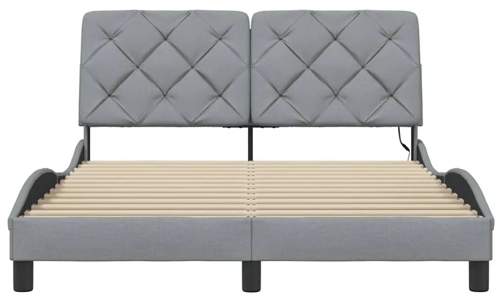 Estrutura de cama com LED sem colchão 120x200 cm tecido