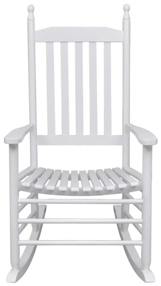 Cadeira de baloiço com assento curvo madeira branco