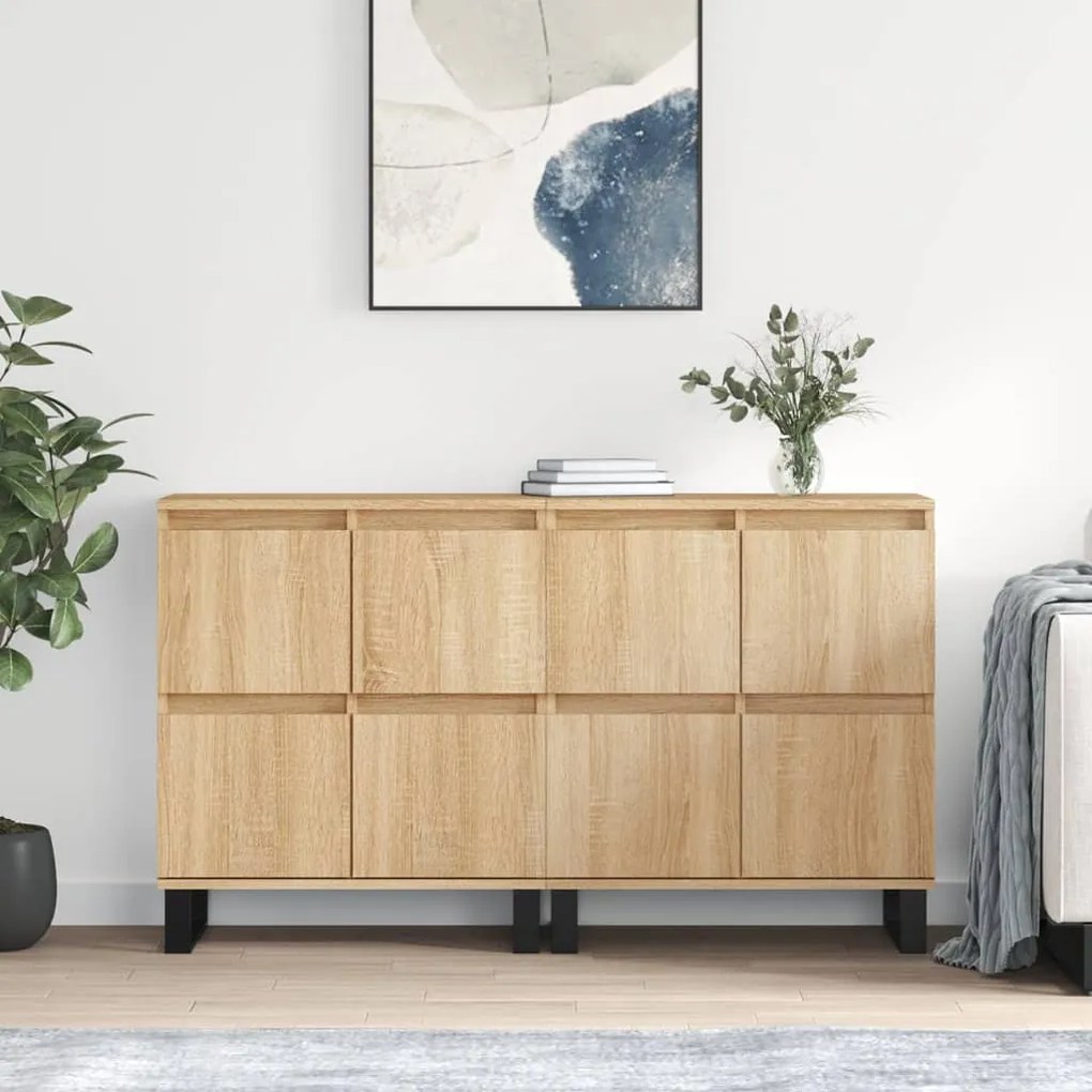 vidaXL Aparadores 2 pcs derivados de madeira carvalho sonoma
