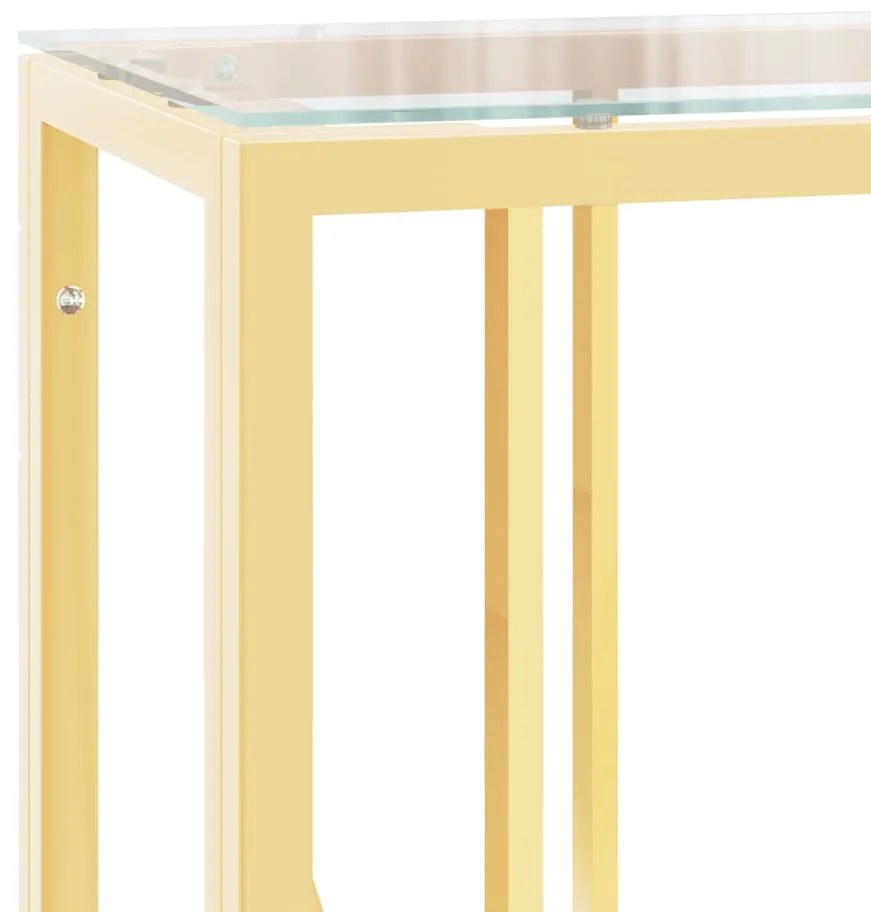Mesa consola 110x30x70 cm aço inoxidável e vidro