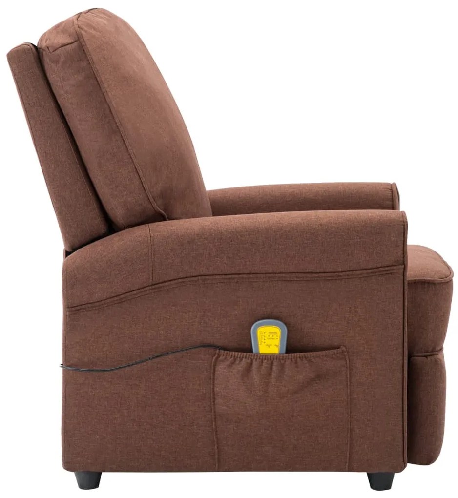 Poltrona de massagens reclinável tecido castanho