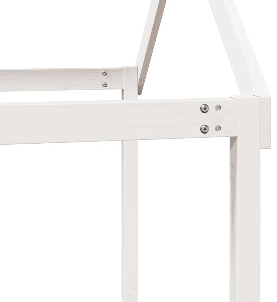 Beliche com telhado 75x190 cm madeira de pinho maciça branco