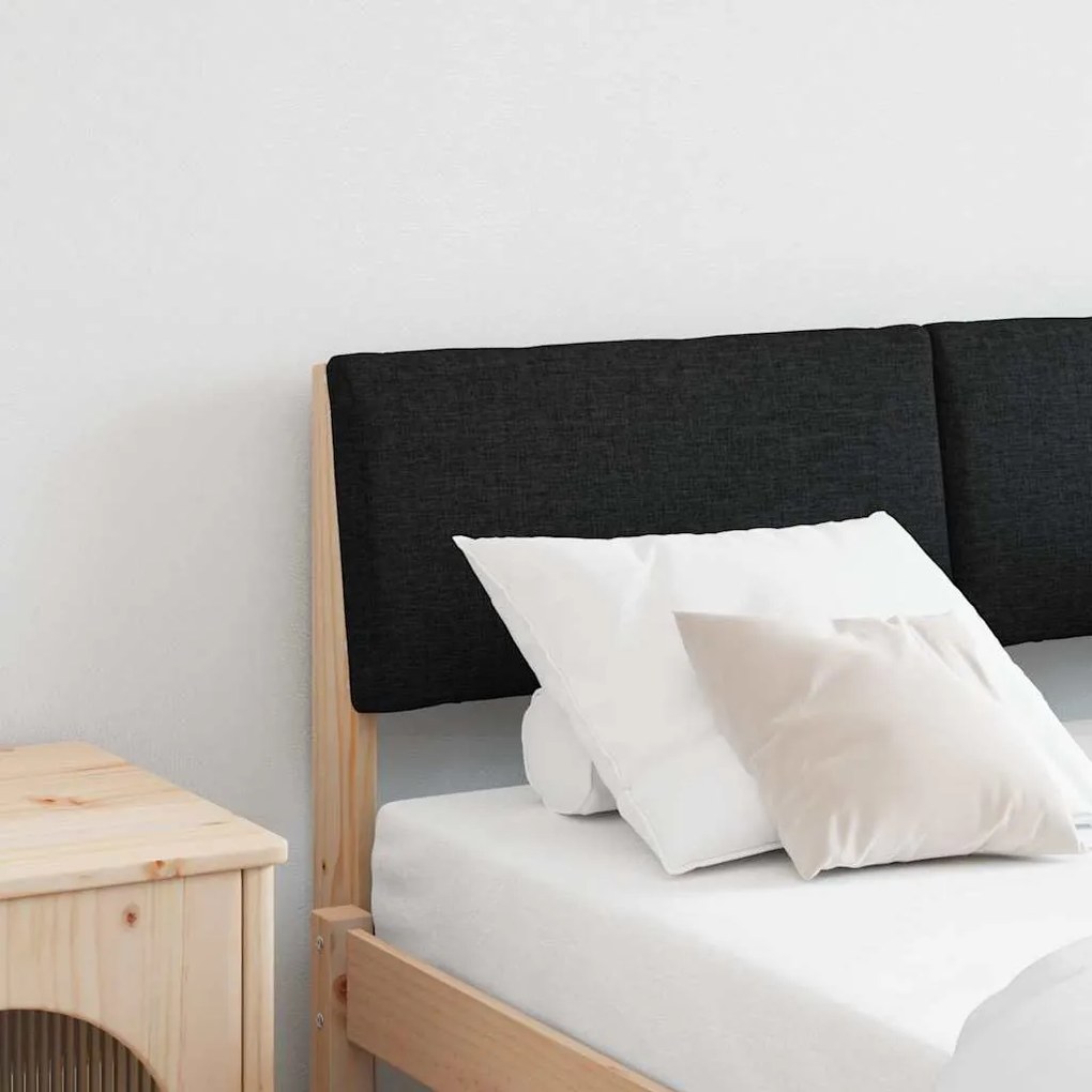 vidaXL Cabeceira estofada Preto 120 cm Madeira de Pinheiro Sólida