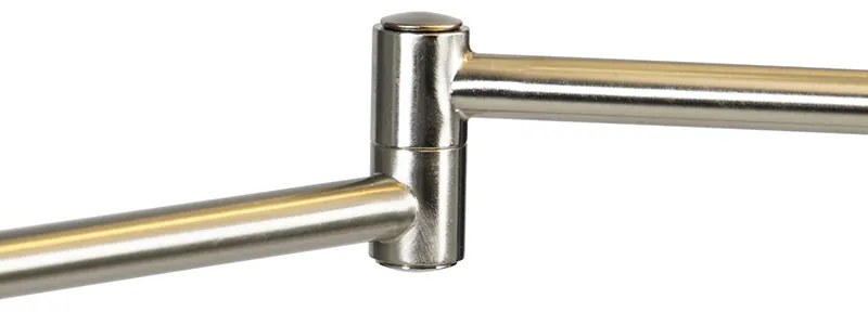 Candeeiro de pé clássico em aço com cúpula branca regulável - Ladas Clássico / Antigo