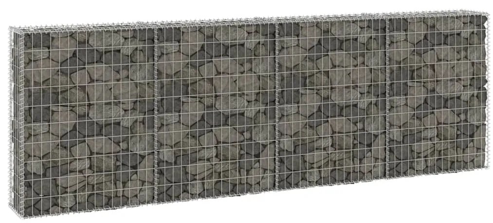 vidaXL Muro gabião com tampas aço galvanizado 300x30x100 cm