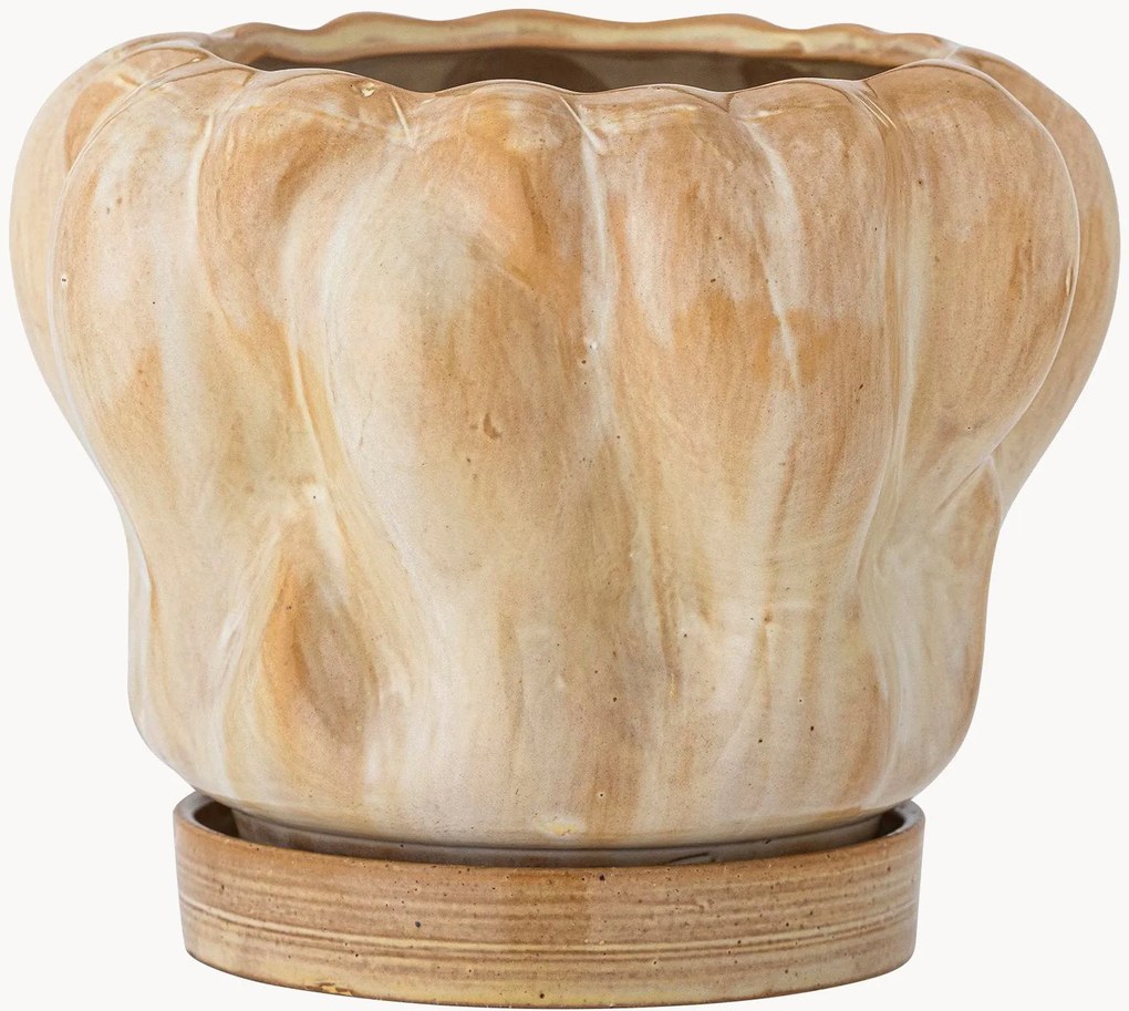 Vaso de cerâmica com prato Hollis