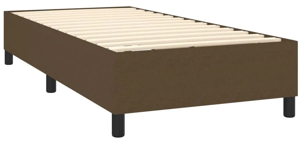 Cama com molas/colchão 100x200 cm tecido castanho-escuro