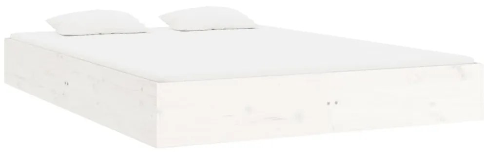 Estrutura de cama 200x200 cm madeira maciça branco