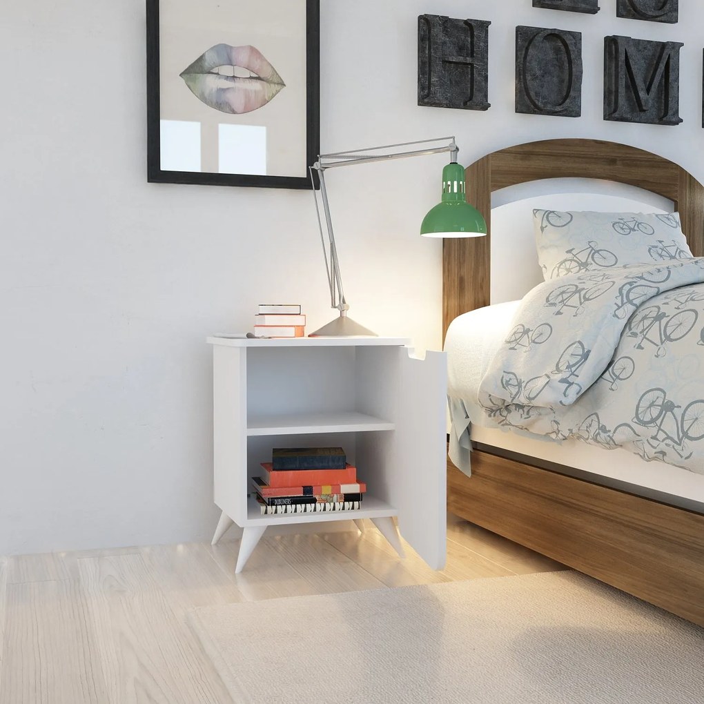 Mesa de Cabeceira Esla – Branco – 49x60x39 cm