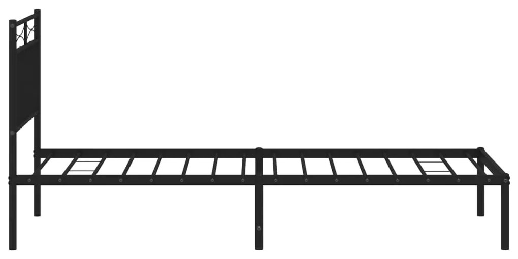 Estrutura de cama com cabeceira 90x190 cm metal preto