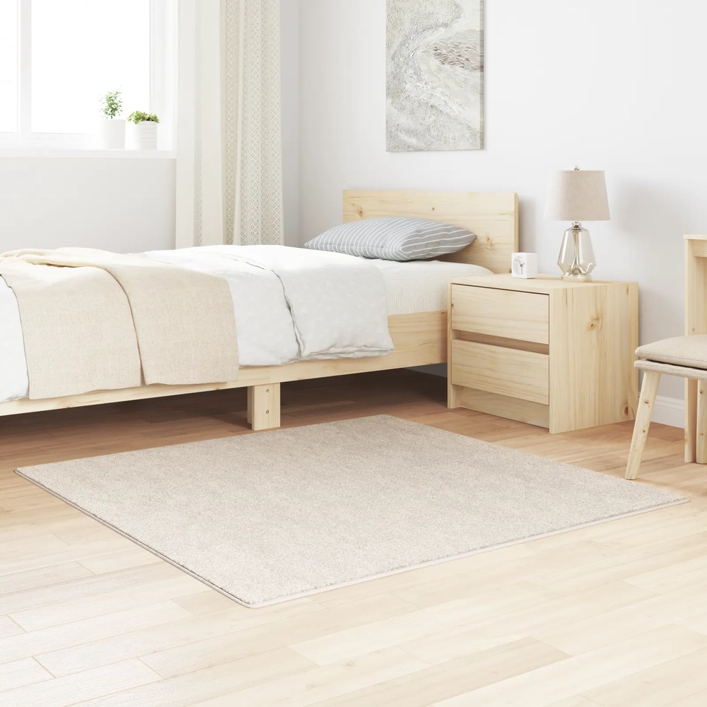 vidaXL Tapete Shaggy Alto Pile Creme 120x120 cm PP