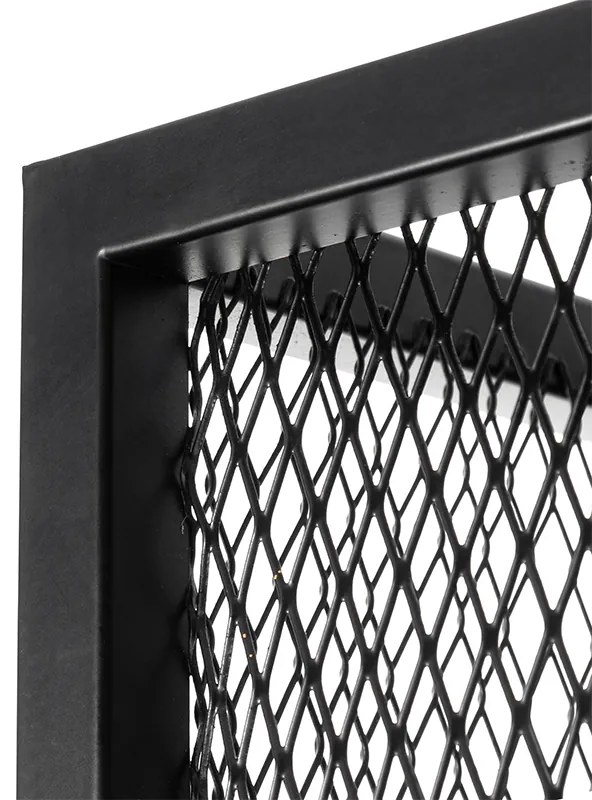 Candeeiro de parede industrial preto com malha - Cage Industrial
