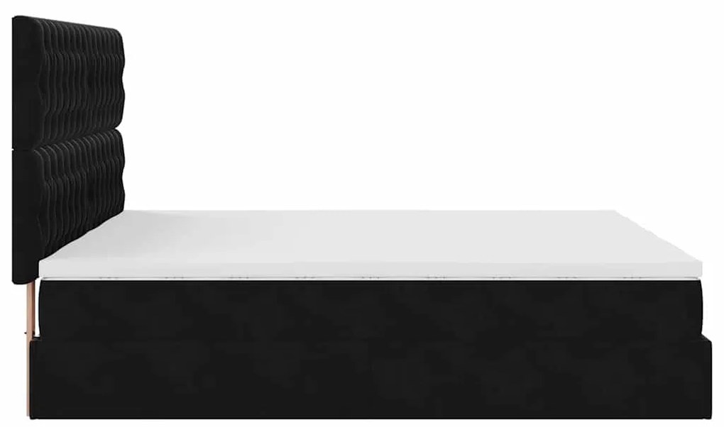Estrutura de cama otomana com colchões 180x200cm veludo preto