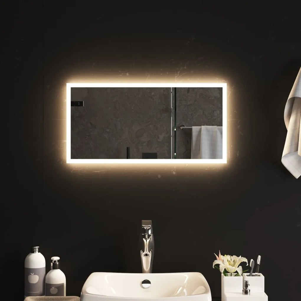 vidaXL Espelho de casa de banho com luzes LED 30x60 cm