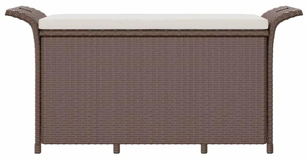 Banco de jardim com almofadão 116x46x57 cm vime PE castanho