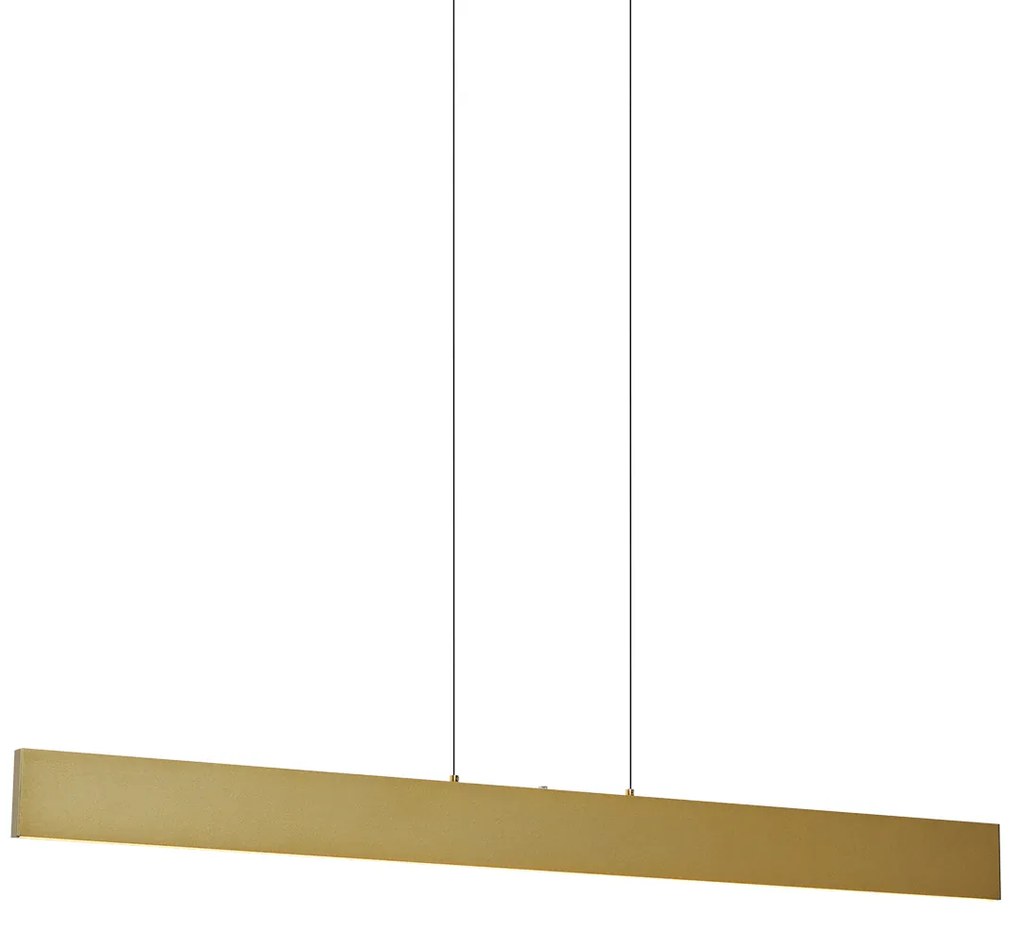 Candeeiro suspenso moderno latão incluindo LED regulável em 3 níveis Easylift - Straight