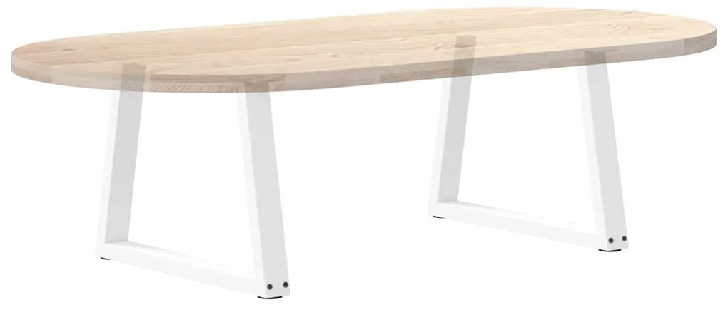 Pés para mesa de centro em V 2 peças Branco 70x(42-43,3) cm Aço